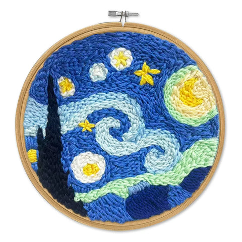Punch Needle Craft Kit - Starry Night, Van Gogh