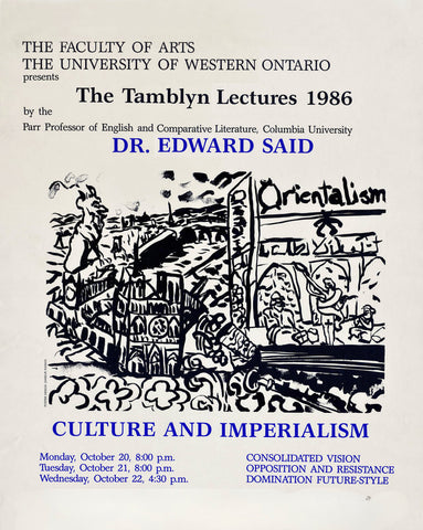 Poster - Edward Said Tamblyn Lectures 1986 Reprint