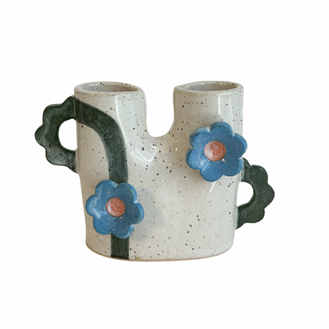 Bud Vase - Blue Flowers