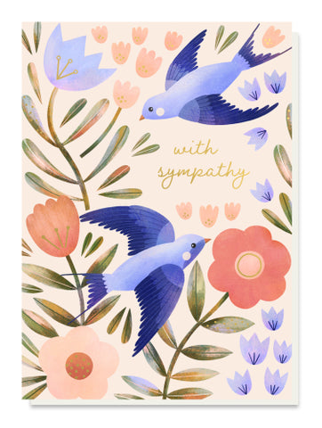 Card - With Sympathy, Swallow Field