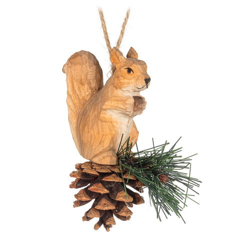Squirrel Carved Ornament