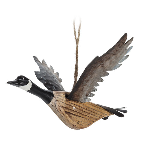 Flying Canada Goose Carved Ornament