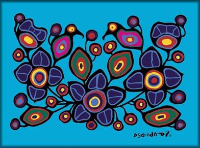 Norval Morrisseau Flowers and Birds Magnet