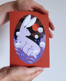 Card - Hare Beneath a Winter Moon