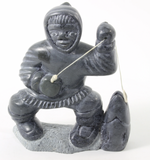 Inuit Sculpture - Fisherman by Aisa Aupaluktak