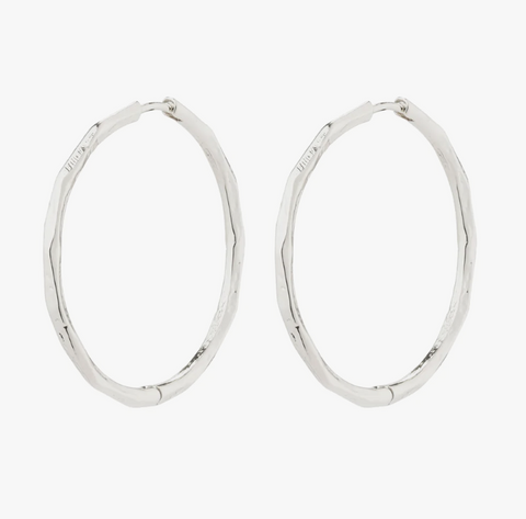 Earrings - BREATHE Recycled Hoops, Silver