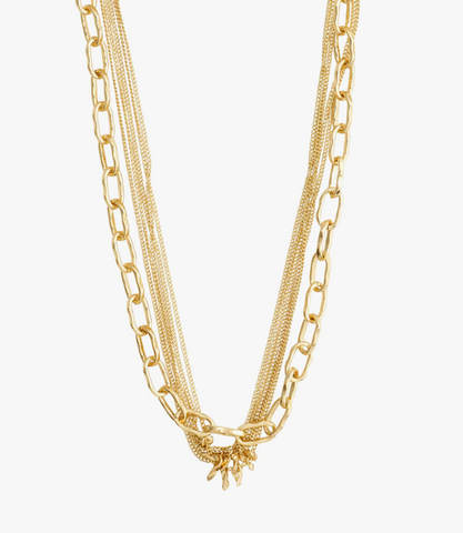 Necklace - PAUSE Cable and Curb Chains, Gold