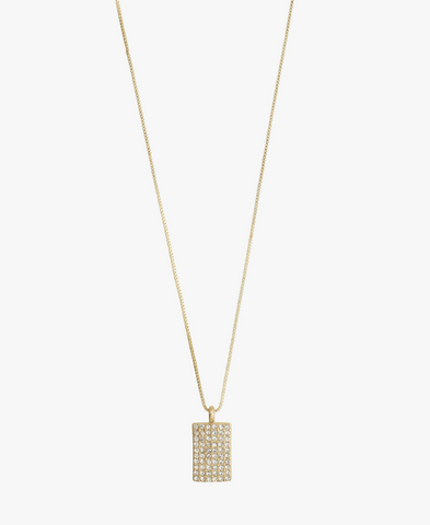 Necklace - BE Crystal Pendant, Gold