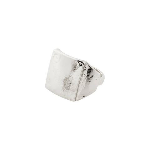 Ring - ANNI Rustic Signet, Silver