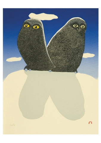 Card - Kananginak Pootoogook: Owls' Silhouette